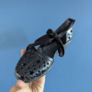 Marc by Marc Jacobs Jelly Rubber Laser Cut Stars Ankle Tie Wedge Sole Sandals 37